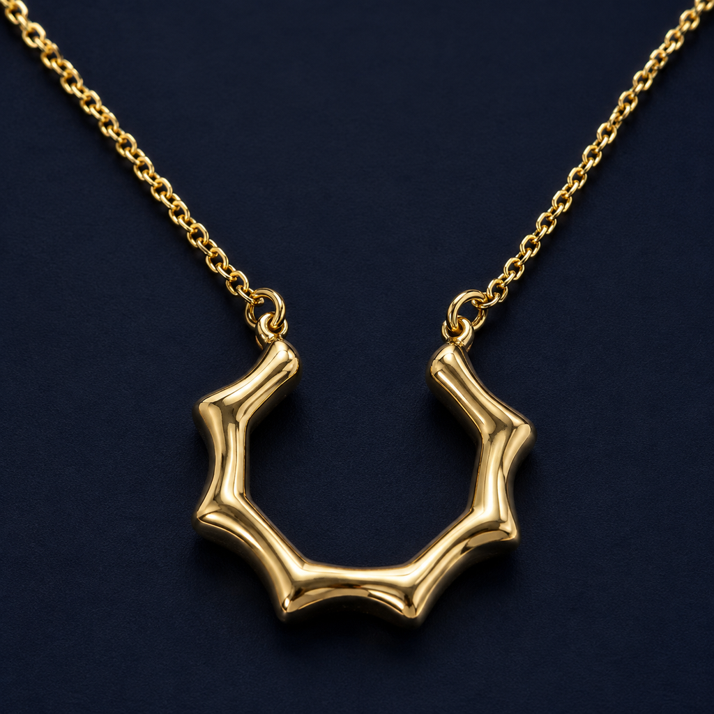 Collier anneau soleil doré