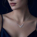 Collier V épi serti argenté