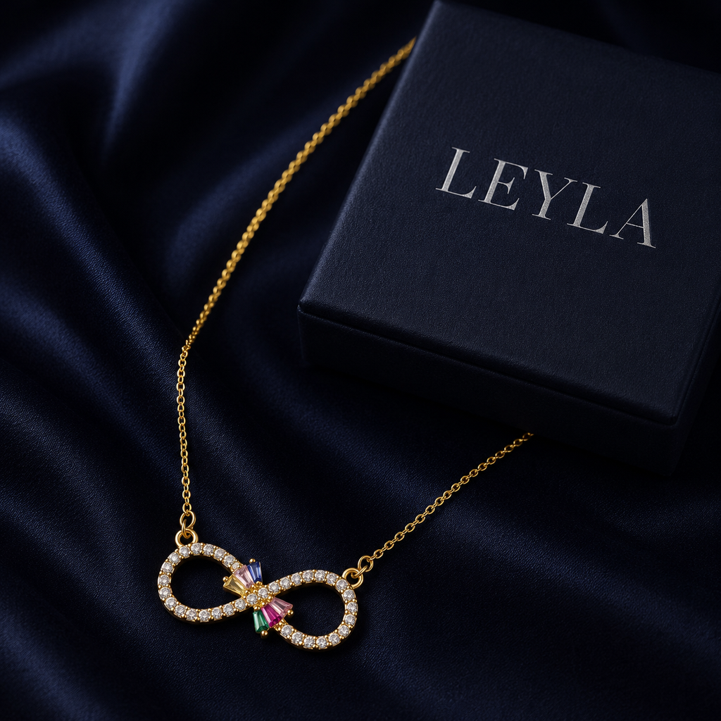 Collier infini pierres colorées doré