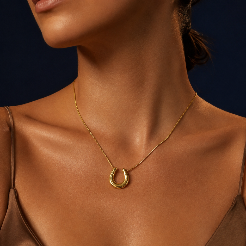 Collier pendentif U doré