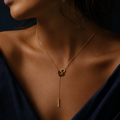 Collier carrés entrelacés doré