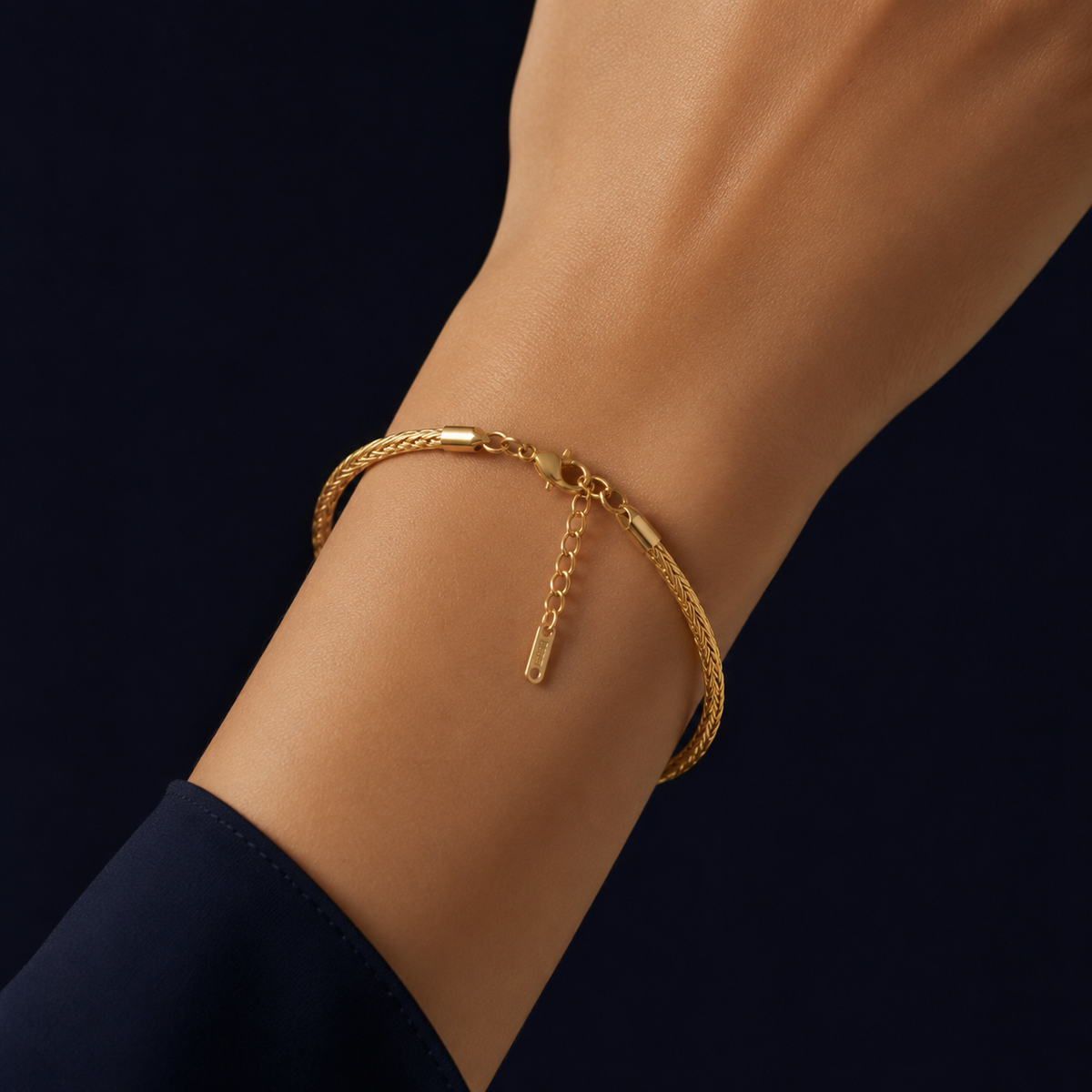 Bracelet maille épi doré