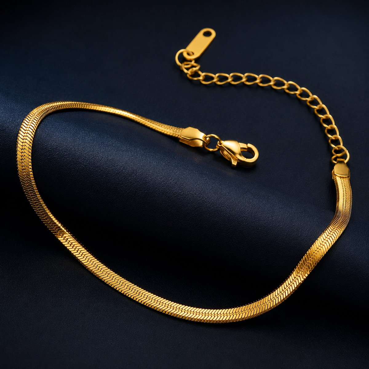 Bracelet maille serpent doré