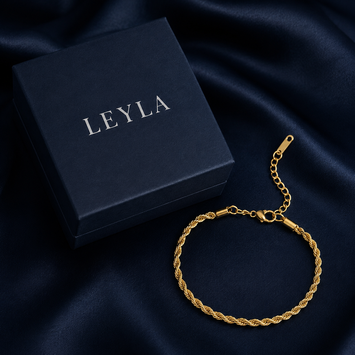 Bracelet maille corde doré