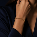 Bracelet maille facettée doré