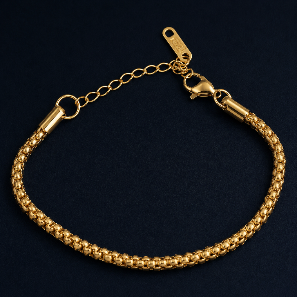 Bracelet maille facettée doré