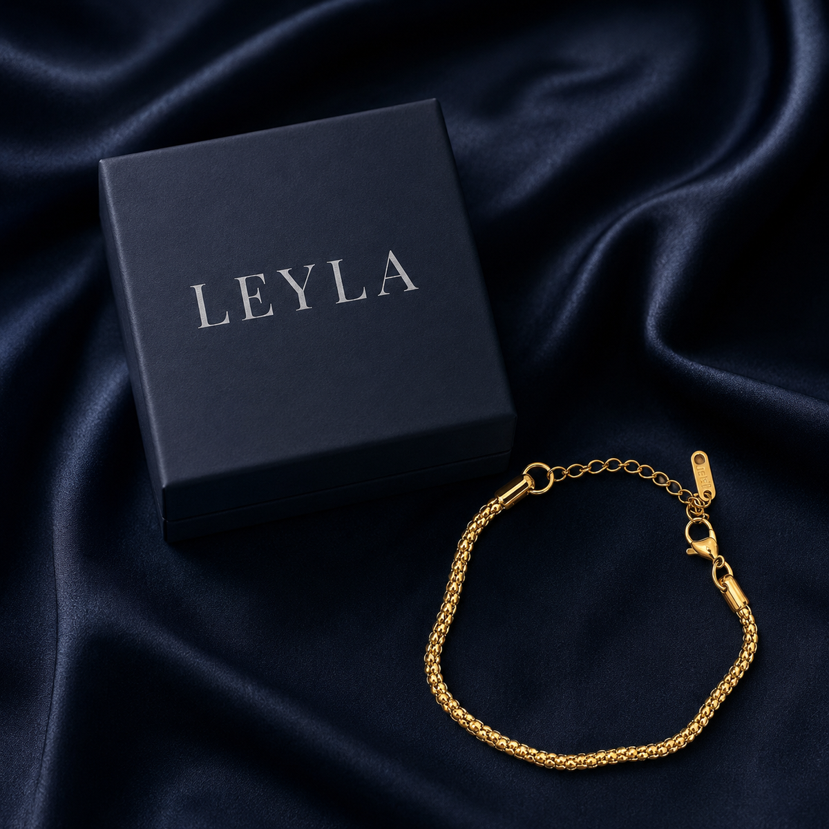 Bracelet maille facettée doré