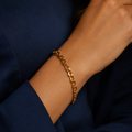 Bracelet grosse maille forçat doré