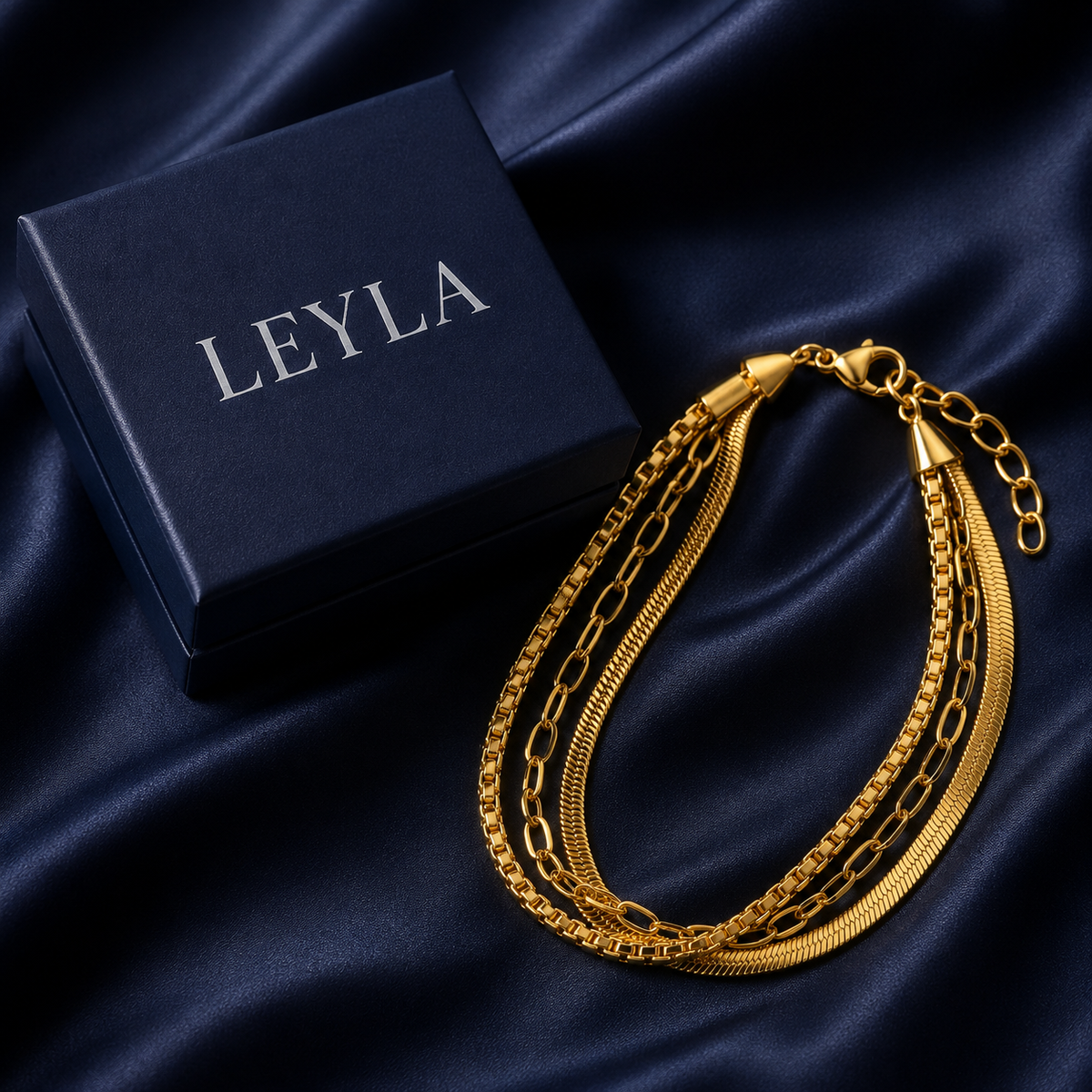 Bracelet triple rang doré
