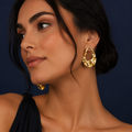 Boucles d'oreilles créoles martelées doré
