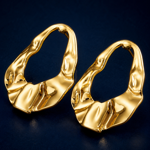 Boucles d'oreilles créoles martelées doré