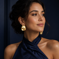 Boucles d'oreilles pétales martelées doré