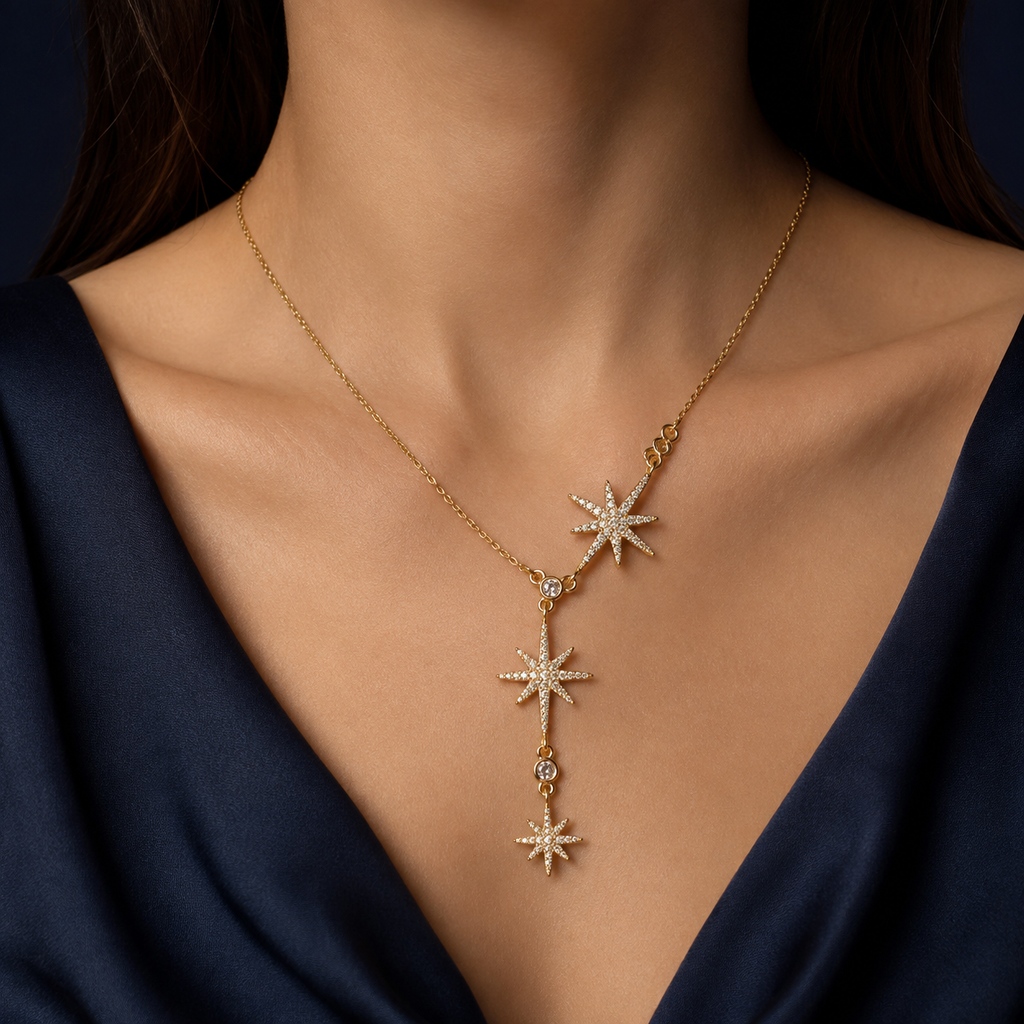 Collier étoiles doré