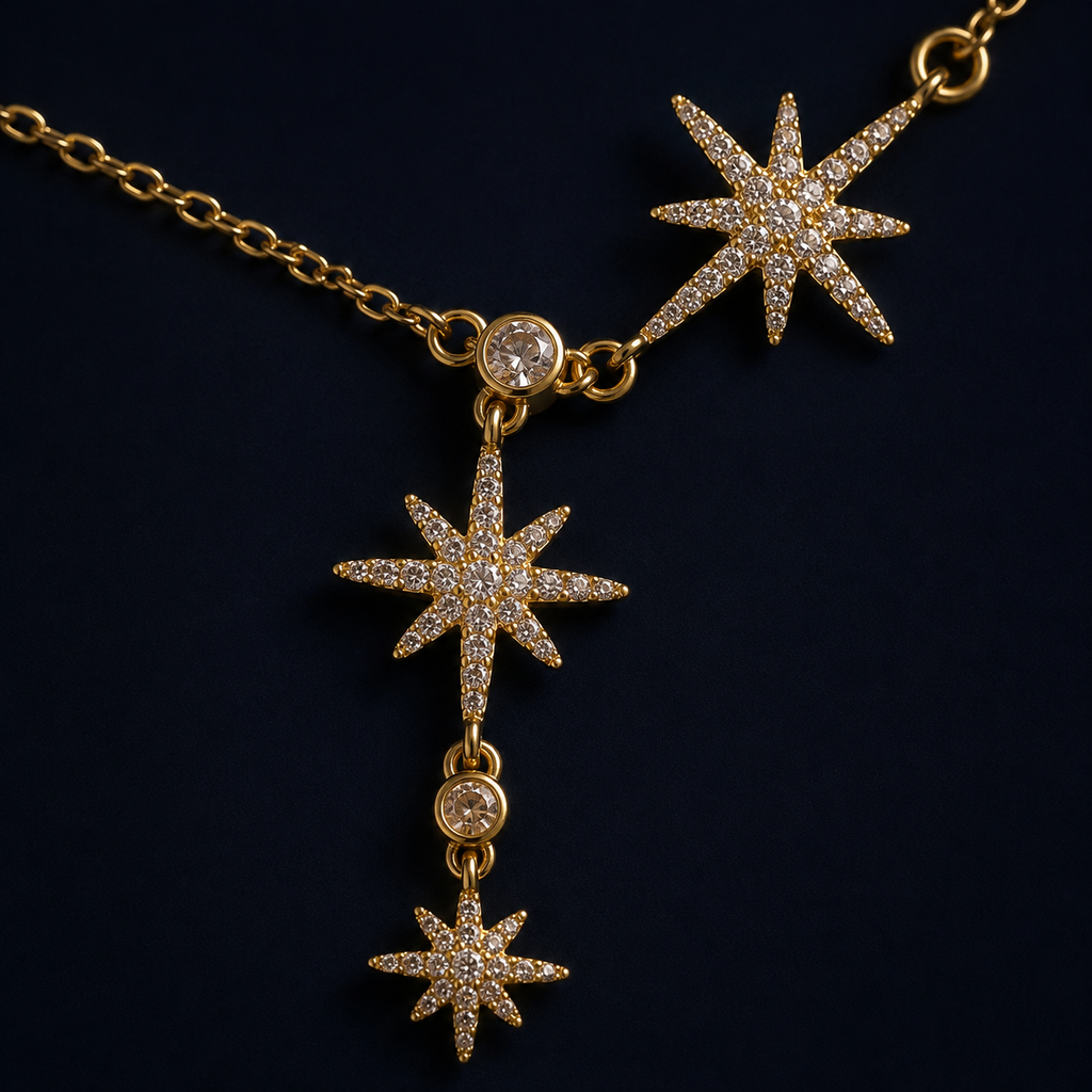 Collier étoiles doré