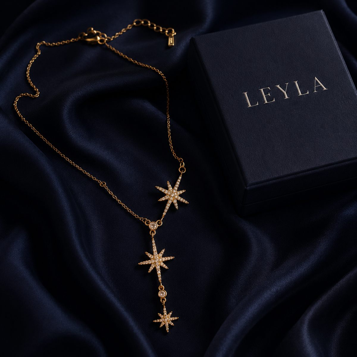 Collier étoiles doré