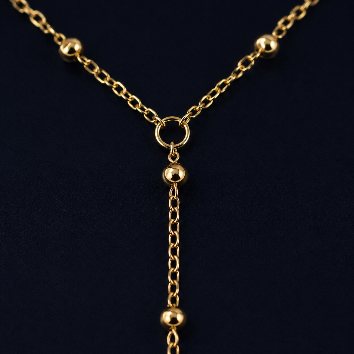 Collier double rang perlé doré