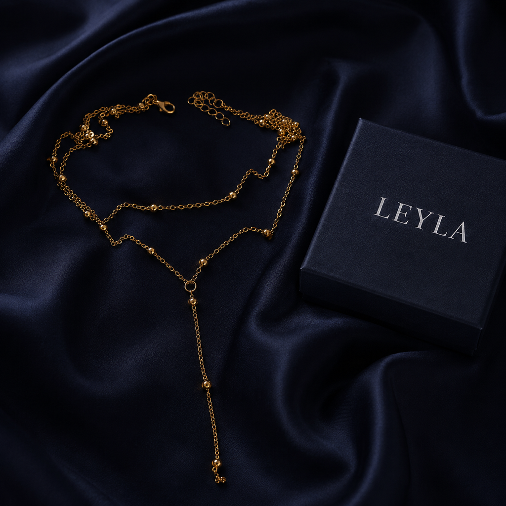 Collier double rang perlé doré