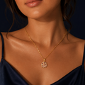Collier fleur zircons roses doré