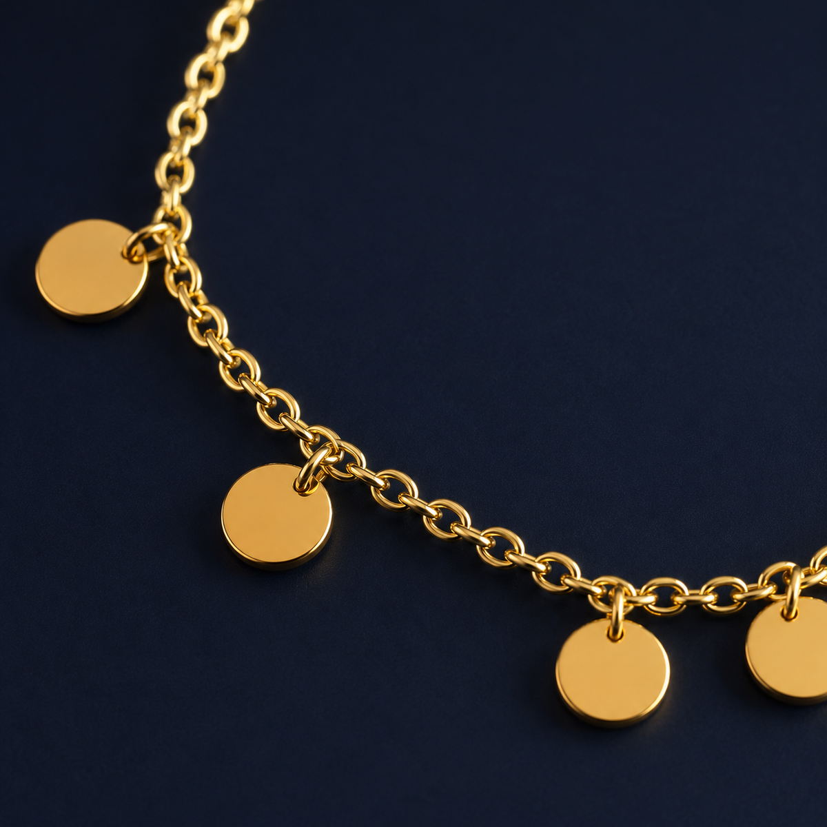 Collier pastilles doré