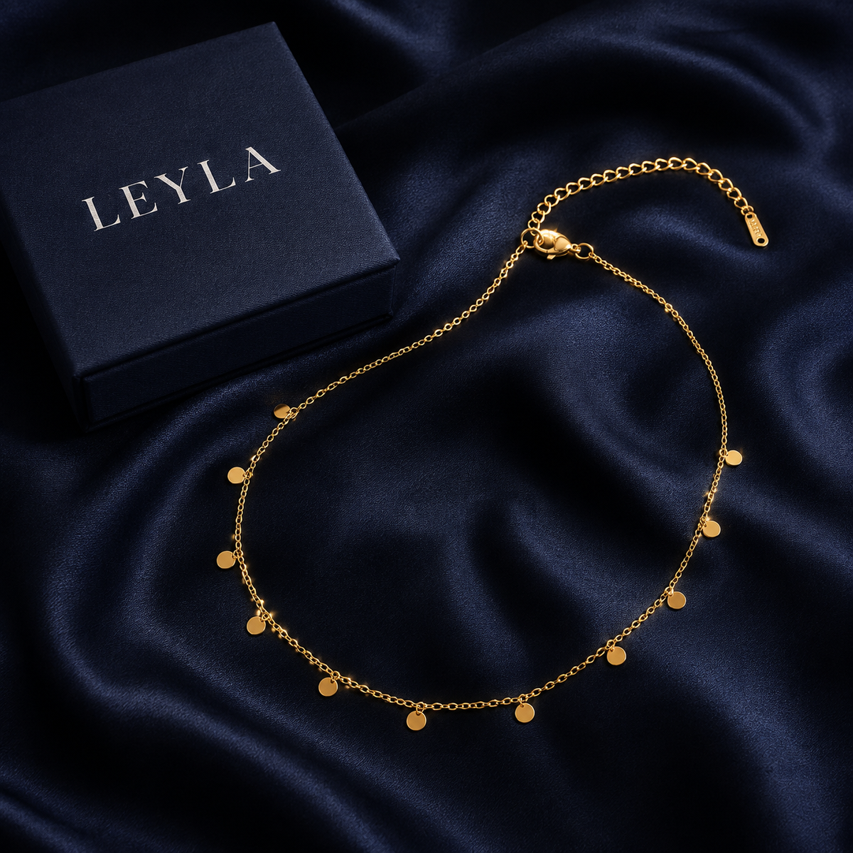 Collier pastilles doré